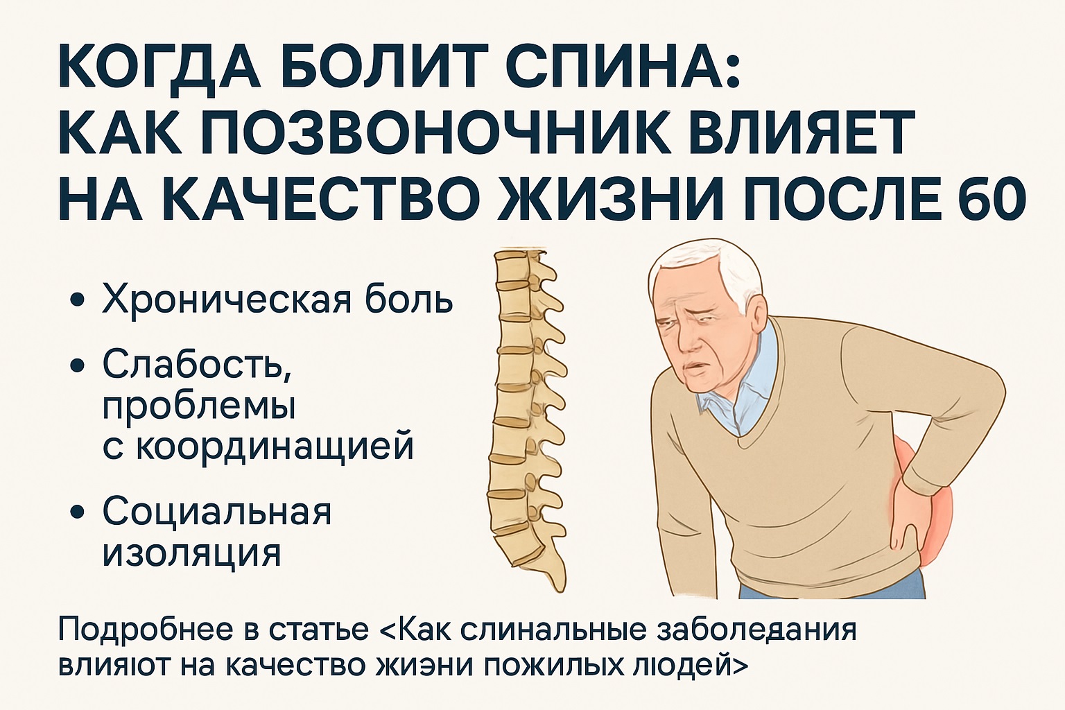 Как спинальные заболевания влияют на качество жизни пожилых людей 2 Как спинальные заболевания влияют на качество жизни пожилых людей